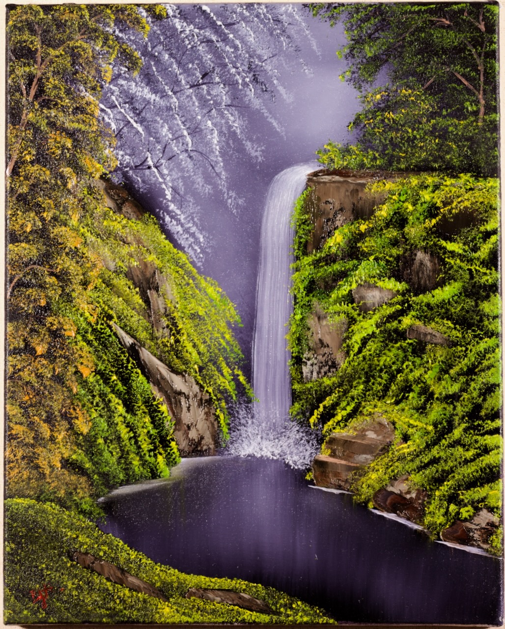 Cascading Forest Waterfall