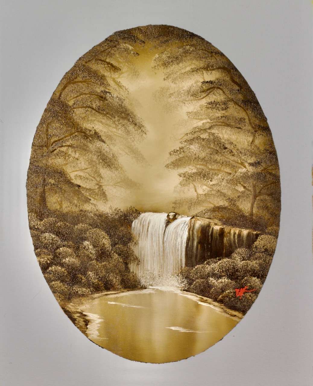 Sepia Woodland Waterfall